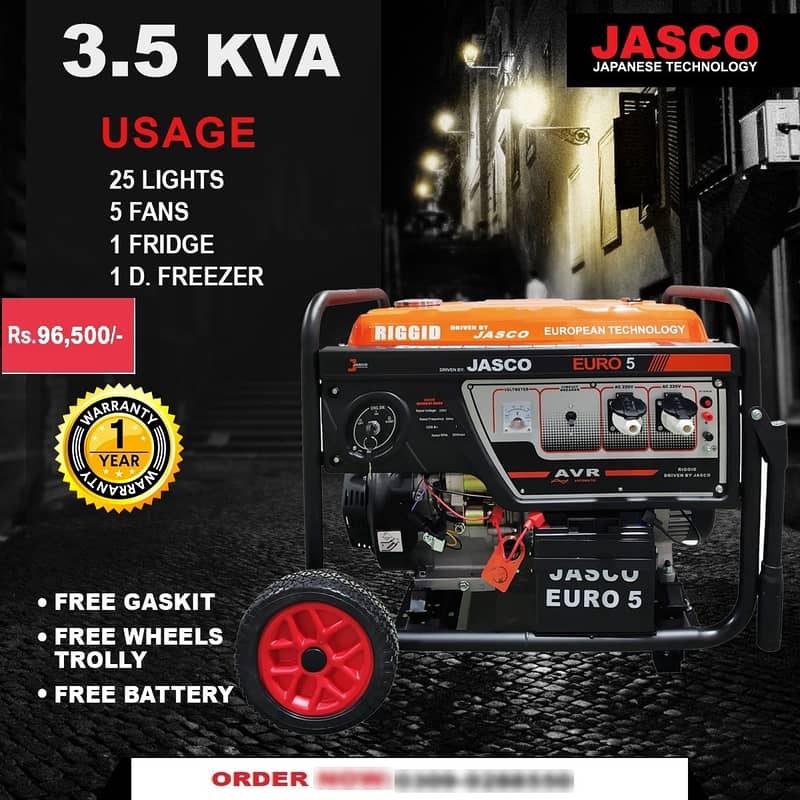 Generator 3 kva Rigid by Jasco RG-5600  New with Warranty 11