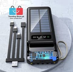 Solar Mobile Charging Power Bank 10000 mAh Battery With 4 Charging Cab 0