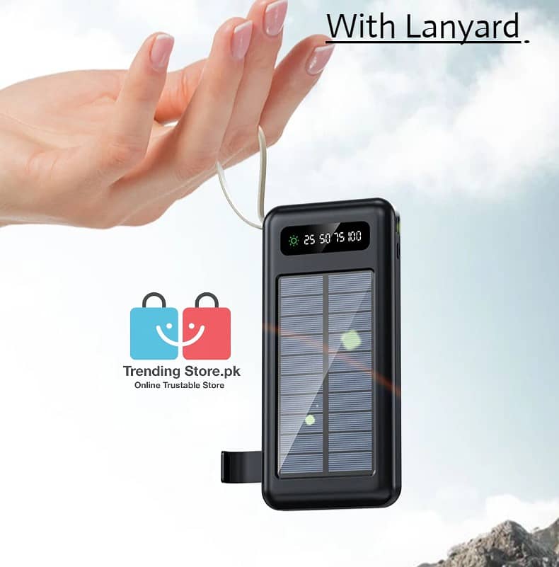Solar Mobile Charging Power Bank 10000 mAh Battery With 4 Charging Cab 6