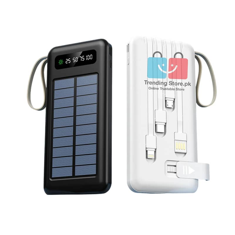 Solar Mobile Charging Power Bank 10000 mAh Battery With 4 Charging Cab 11