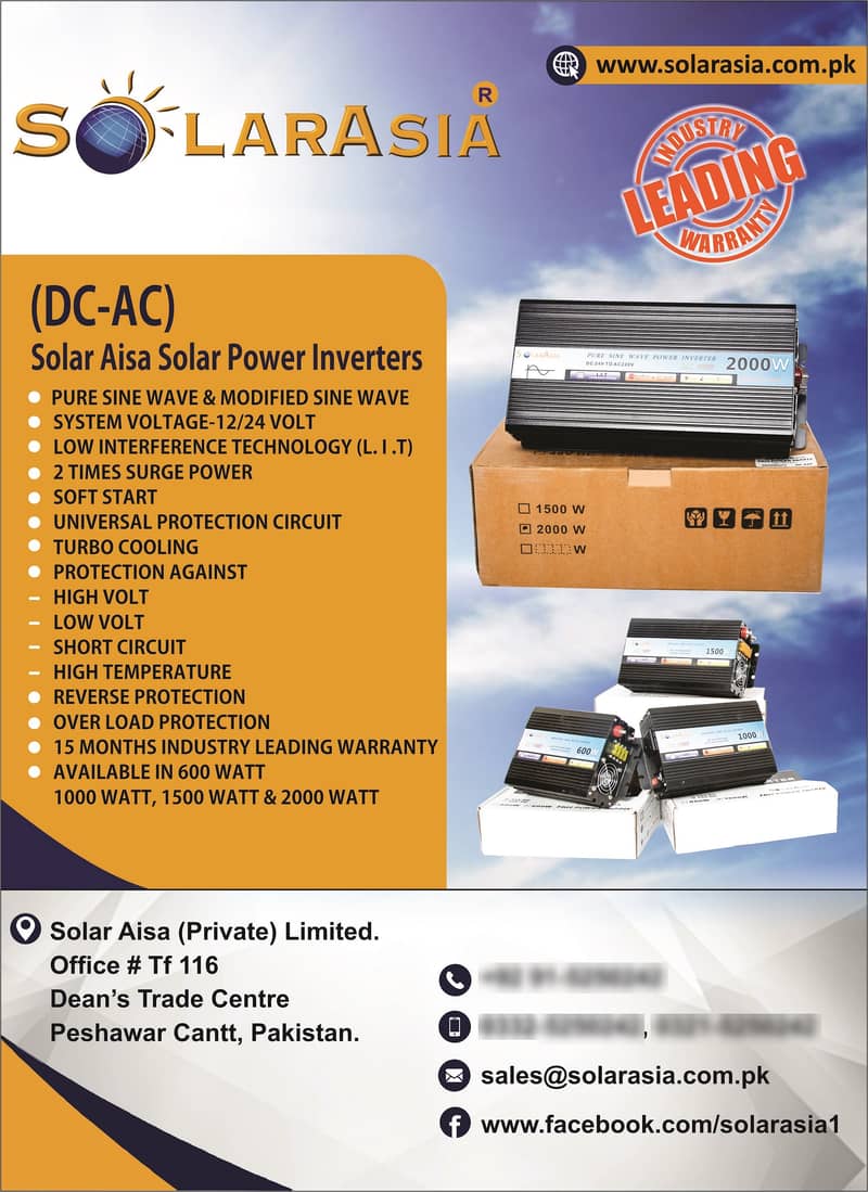 Reliable Solar Asia 1000W 24V DC to AC Inverter with 15-Month Warranty 8