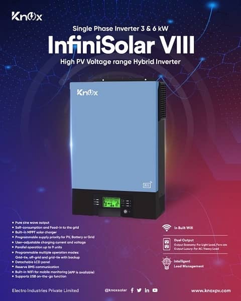 New InfiniSolar 6kw Pv7500 Dual Output Wifi BMS Hybrid Solar Inverter 10