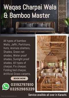 Bamboo fancy work walls shades and partitions Bamboo work & hutswalls