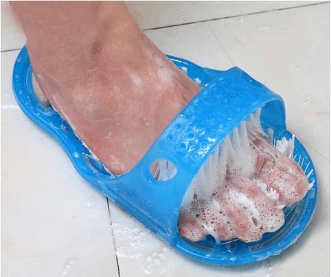 Plastic Bathroom Shoes Pumice Stone Foot Scrubber Shower Brush Massage 2