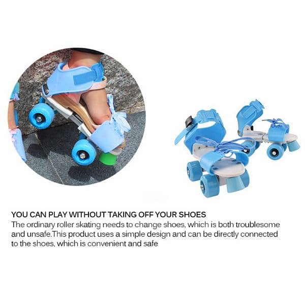 Adjustable Size Children Roller Skates Double Row 4 Wheels 5