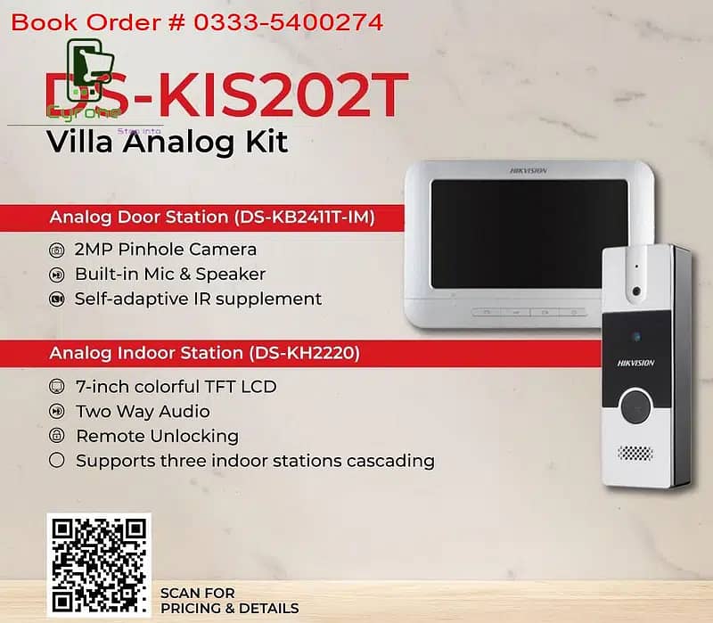 Hikvision Ds-kis202t Intercom Analog Kit Video Door Phone 0