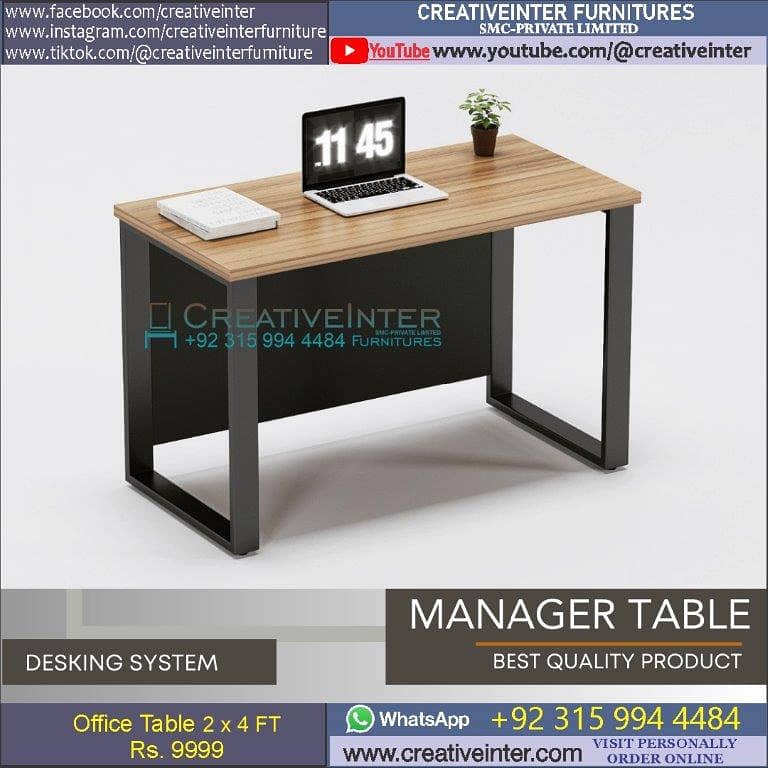 Laptop Office table study desk chair computer staff working workstatio 12
