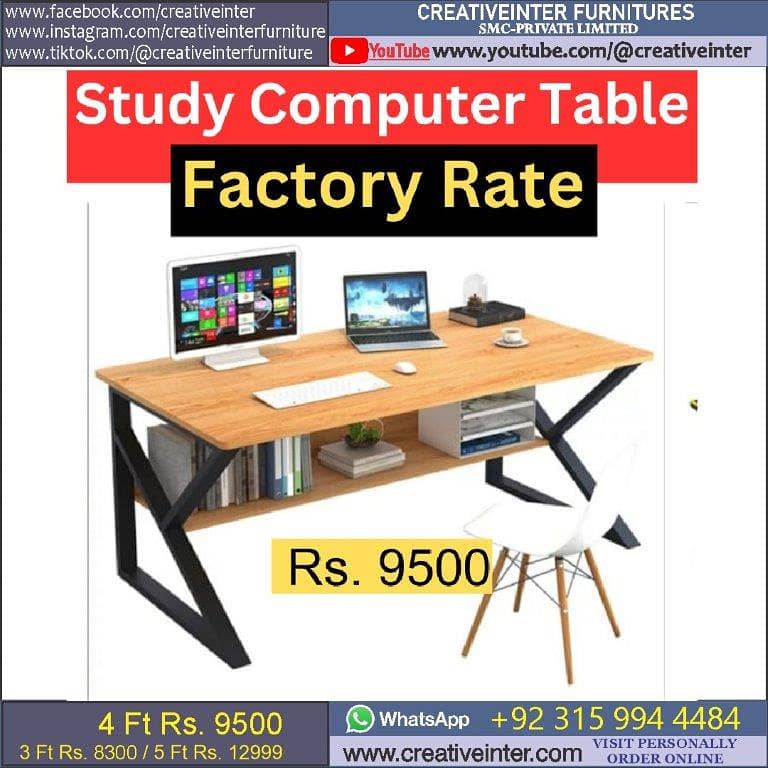 Laptop Office table study desk chair computer staff working workstatio 15
