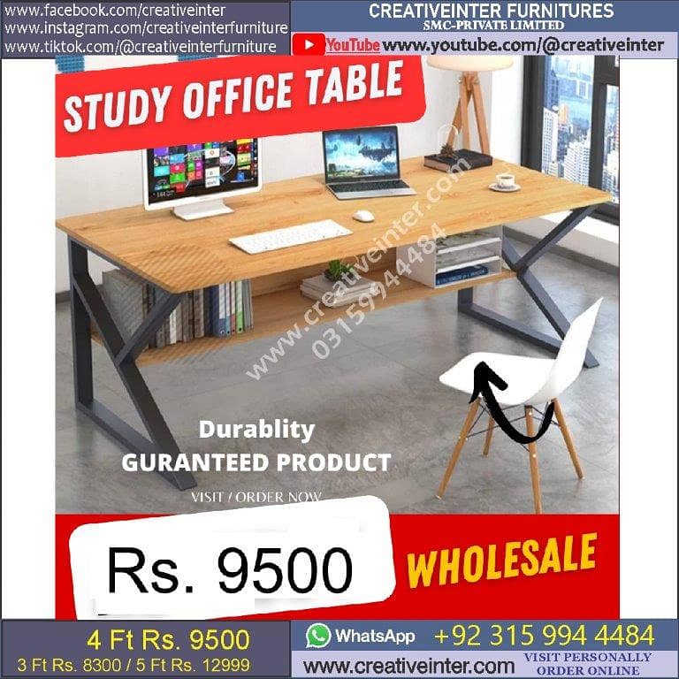 Laptop Office table study desk chair computer staff working workstatio 17