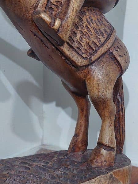 soveniour horse with sword and shield/ show piece/ wooden sculpture 6