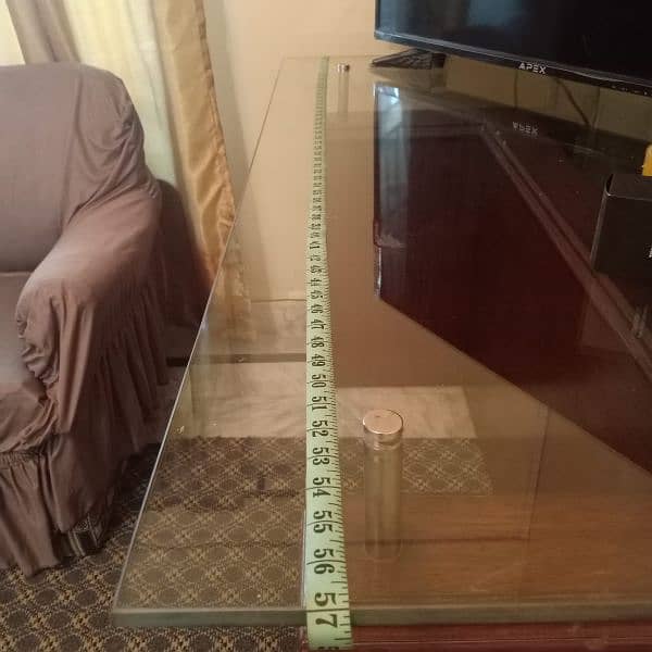 Wooden Office table top 12mm glass 2