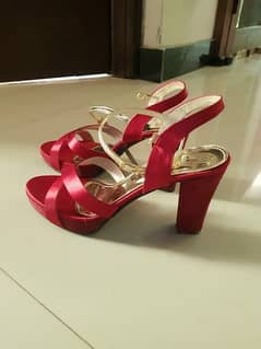 Red & Silver Heel Sandals 0