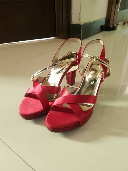 Red & Silver Heel Sandals 2