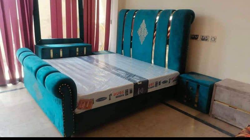 bed set /wooden bed/King size bed/poshish bed/ 2