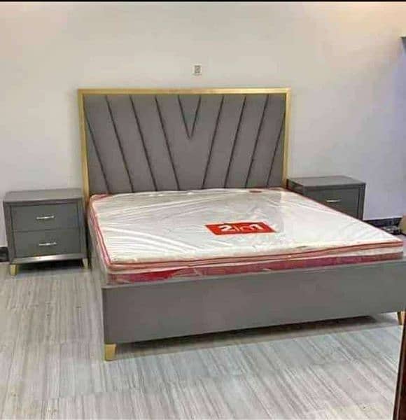 bed set /wooden bed/King size bed/poshish bed/ 4