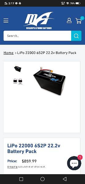 MaxAmps LiPo 22000 22.2v true 40c drone Battery Pack 2