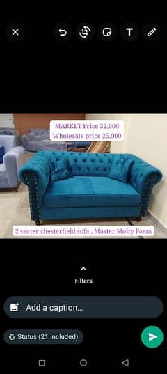 Wholesale Brand New 7,2,5 Seater Chesterfield Sofa Set