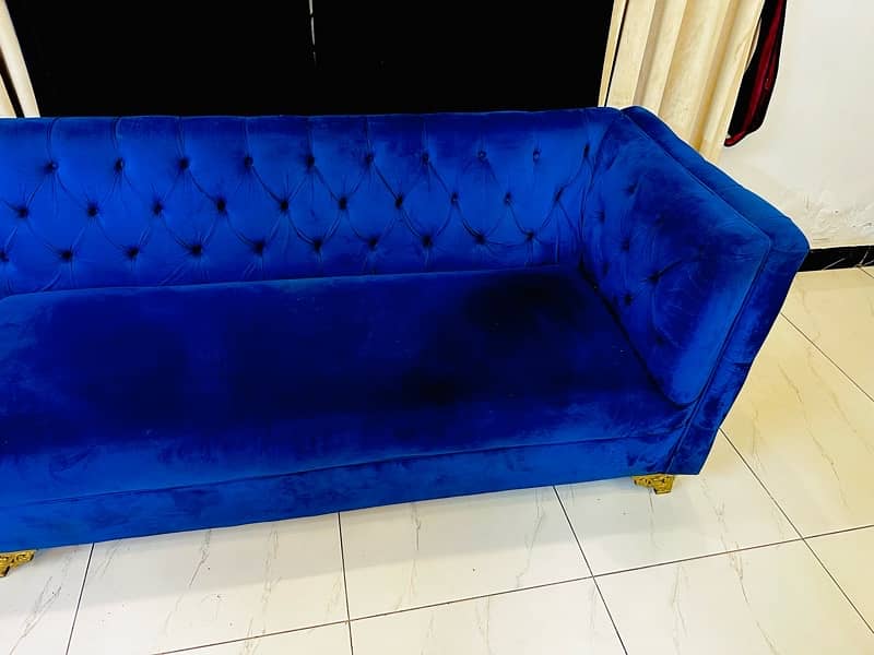 Royal blue L shaped sofa 12 seater 1