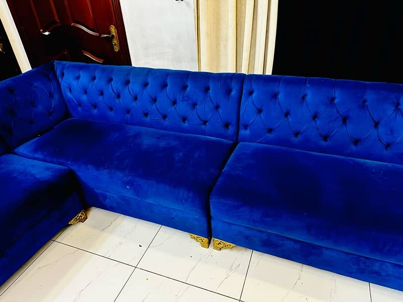 Royal blue L shaped sofa 12 seater 2