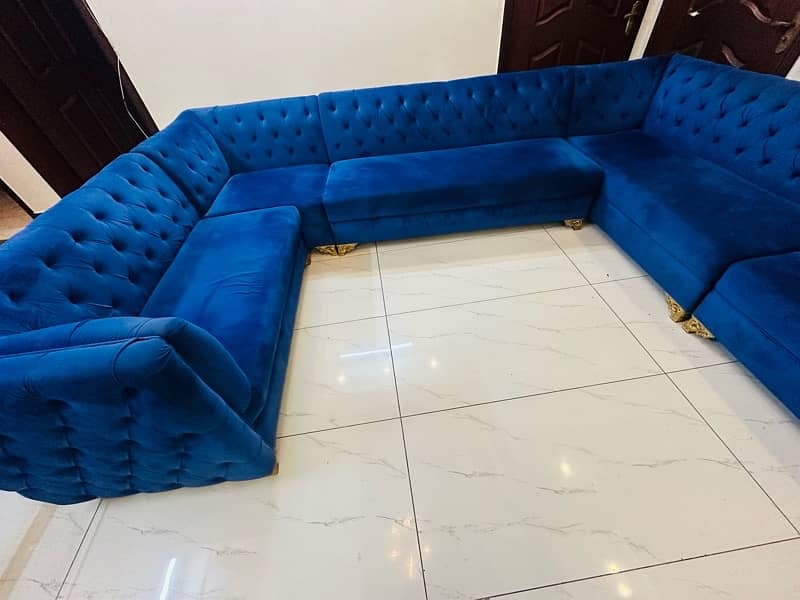 Royal blue L shaped sofa 12 seater 3