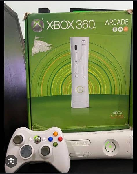 Xbox 360 with 65 games  gta 5 already installed with controller chargr 1