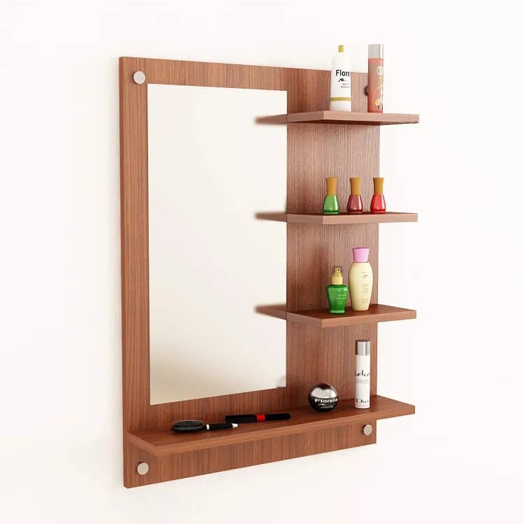 Dressing Table DIY Wall Mounted Wall Mirror With Shelf 2