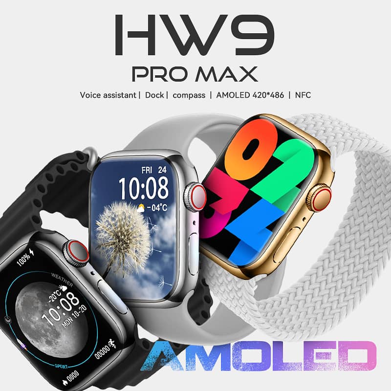 HW9 Pro MAX Amoled 2.2inch Big Display Smart Watch 0