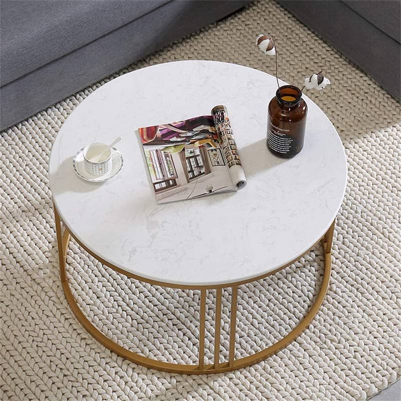 Round Center Table Woode Top Coffee Table Large Dining Table 2