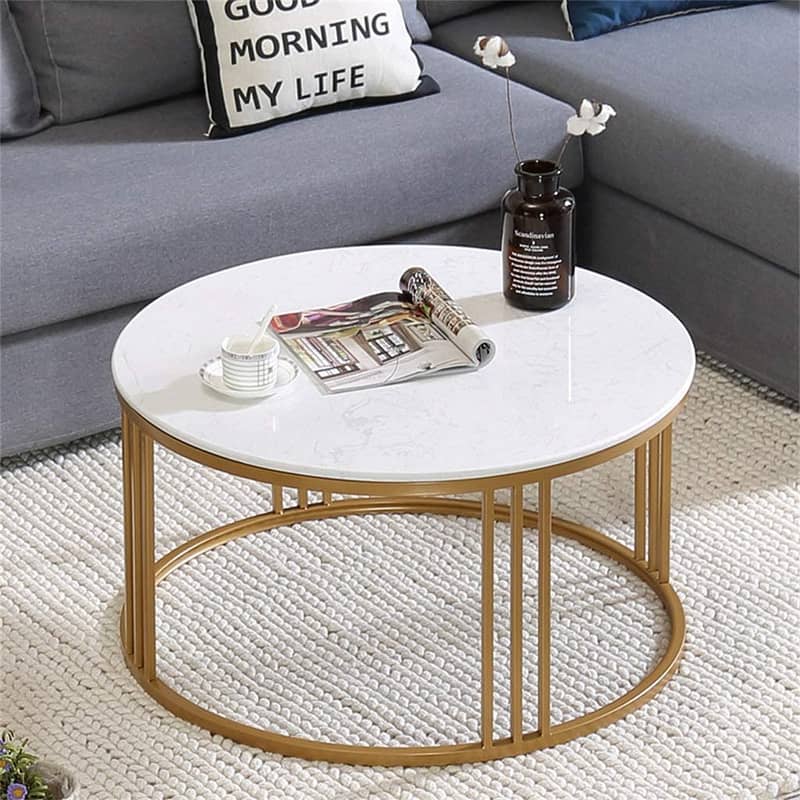 Round Center Table Woode Top Coffee Table Large Dining Table 3