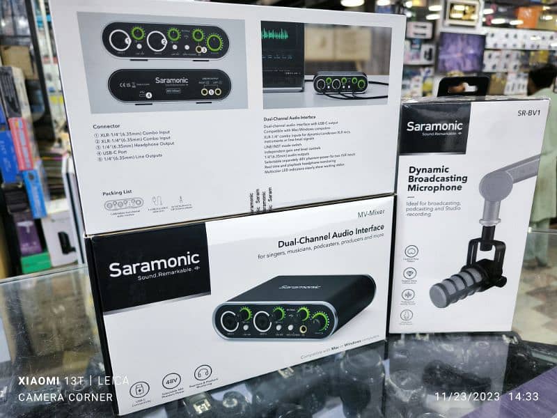Saramonic Duel Channel Interface and Saramonic SR BV1 PodMic 5