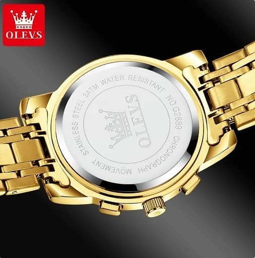 OLEVS 2023 New Mens Watches Gold Quartz Watch Chronograph 3
