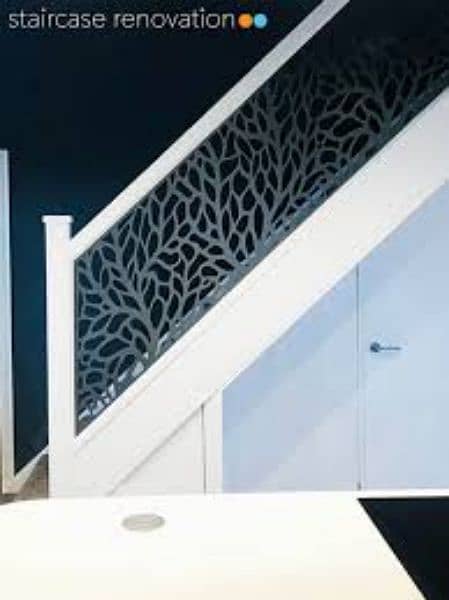 cnc railing design for front elevation an stair case 1