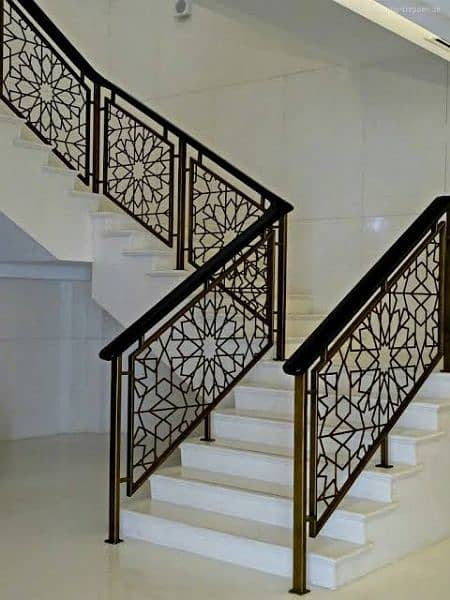 cnc railing design for front elevation an stair case 2