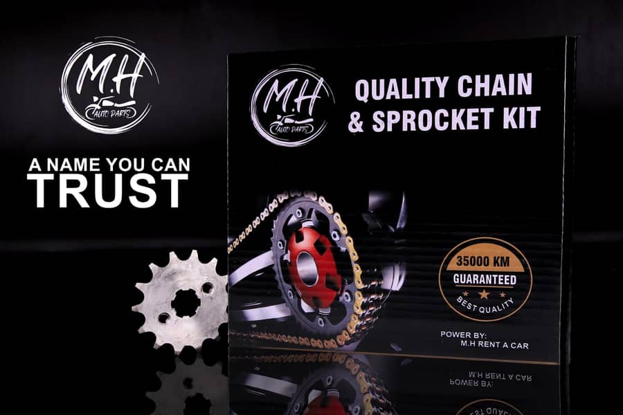 M. H Chain & Spocket Kit For Pakistani Bikes(cd70,cg125,cd100,gs150,yb) 4