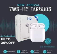 I12 Wireless Airpods White | Free Delivery 0