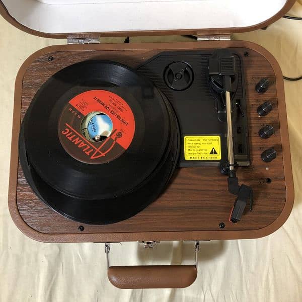 Voksun vintage LP Record Player gramophone Turntable with Speakers 2