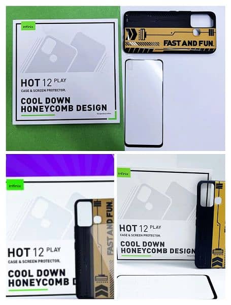 Infinix Hot 12 Play Back Cover & Screen Protector 0