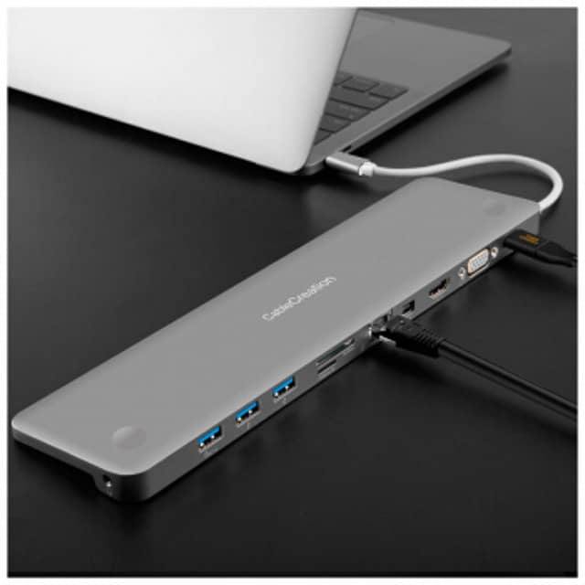 ZMUIPNG 10in1 type c USB-C HUB to HDMI +RJ45+VGA+USB2.0+ USB3.0 x2+SD 2