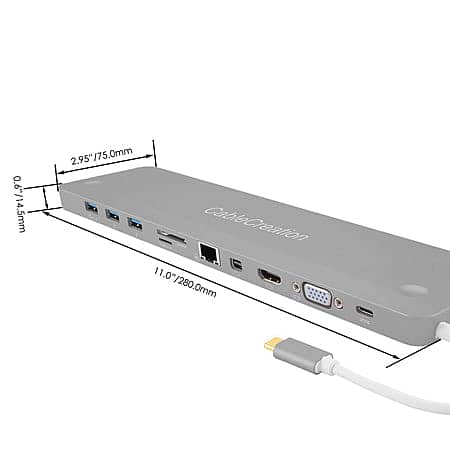 ZMUIPNG 10in1 type c USB-C HUB to HDMI +RJ45+VGA+USB2.0+ USB3.0 x2+SD 19