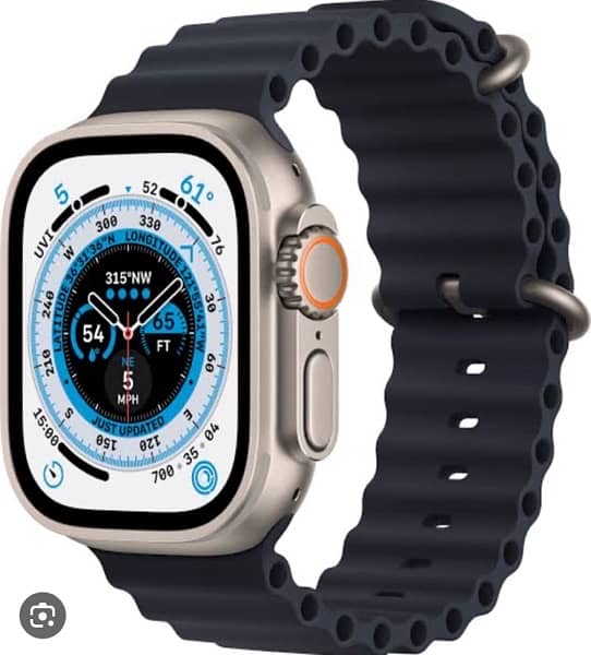 Apple Watch Ultra with ocean blue  band 0