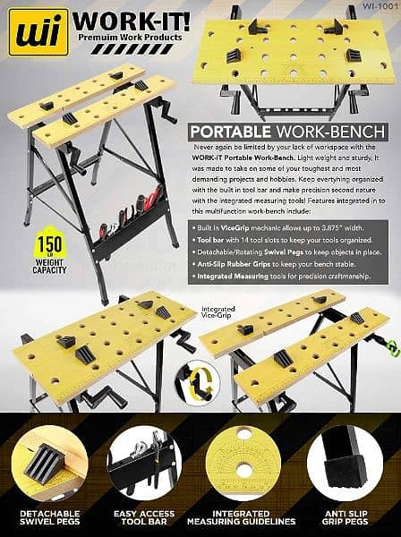 Amazon Branded Folding Workbench, MultiPurpose Portable Work Benches 3