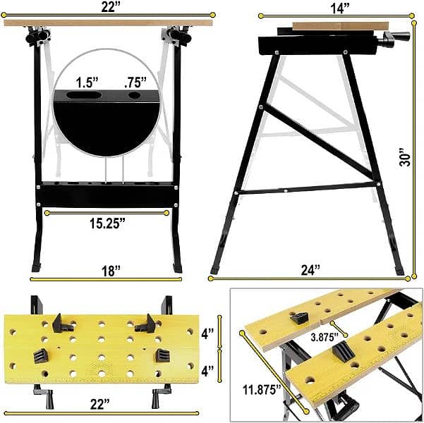 Amazon Branded Folding Workbench, MultiPurpose Portable Work Benches 7