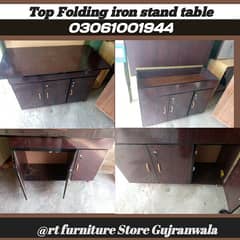 new high quality top Folding iron stand table available In Store