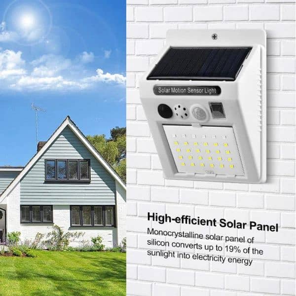 Outdoor Waterproof Solar Wall Light Alarm Lamp Remote Control 2