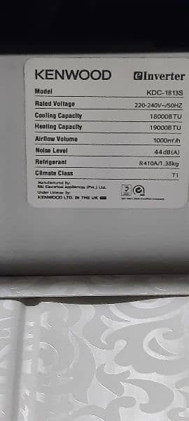 kenwood  AC 1.5 ton  DC inverter (1813s model) 1