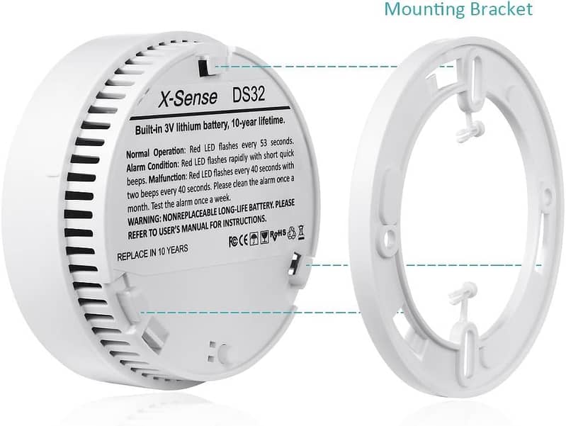 X-SENSE DS32 HOME SMOKE DETECTOR FIRE ALARM 10-Year Battery Life 6