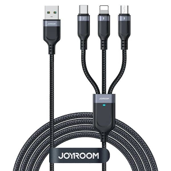 JOYROOM 3.5A USB-A to Lightning + Type-C + Micro 3-in-1 Charging Cable 0