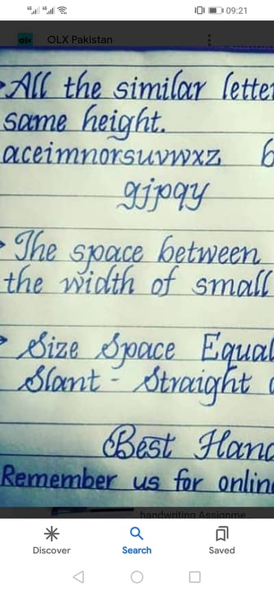 Hand written assignment work