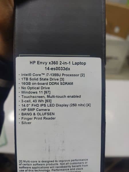 HP Envy 14 x360 core i7 13th gen 16gb 1TB SSD 1