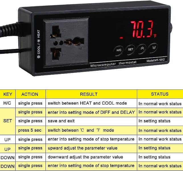 Digital LED Temperature Controller,Suction Cup Waterproof for Aquarium 4